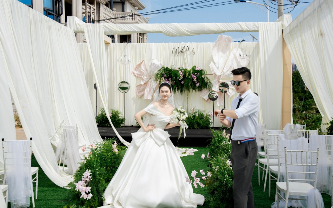 白绿配色韩风婚礼，自然清新浪漫