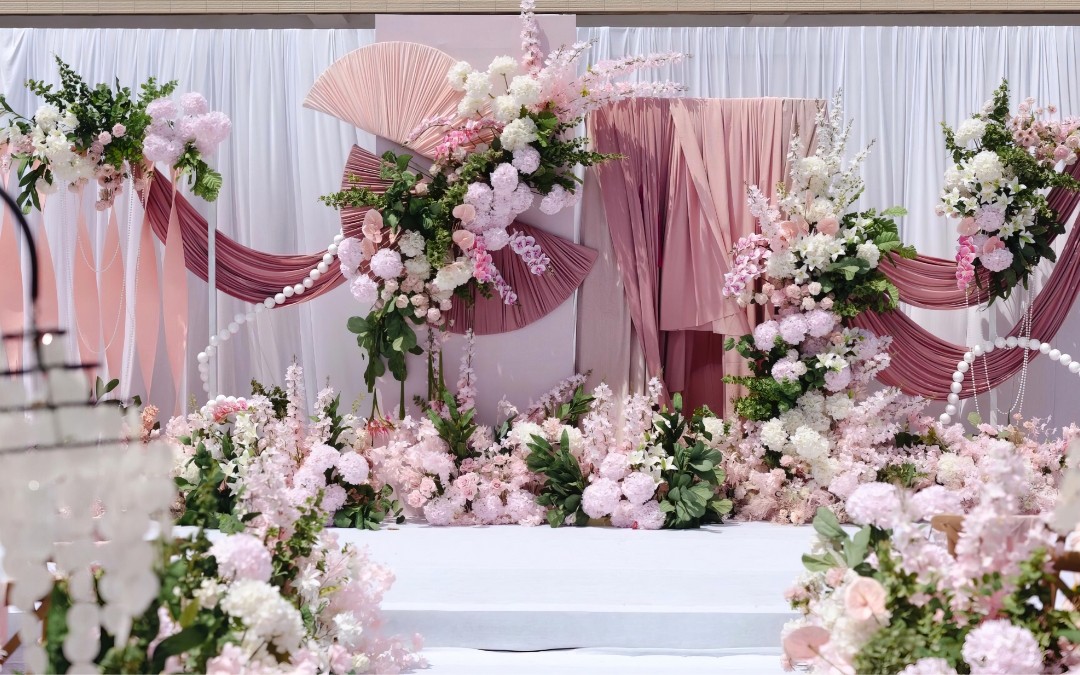 庭院粉綠系婚禮