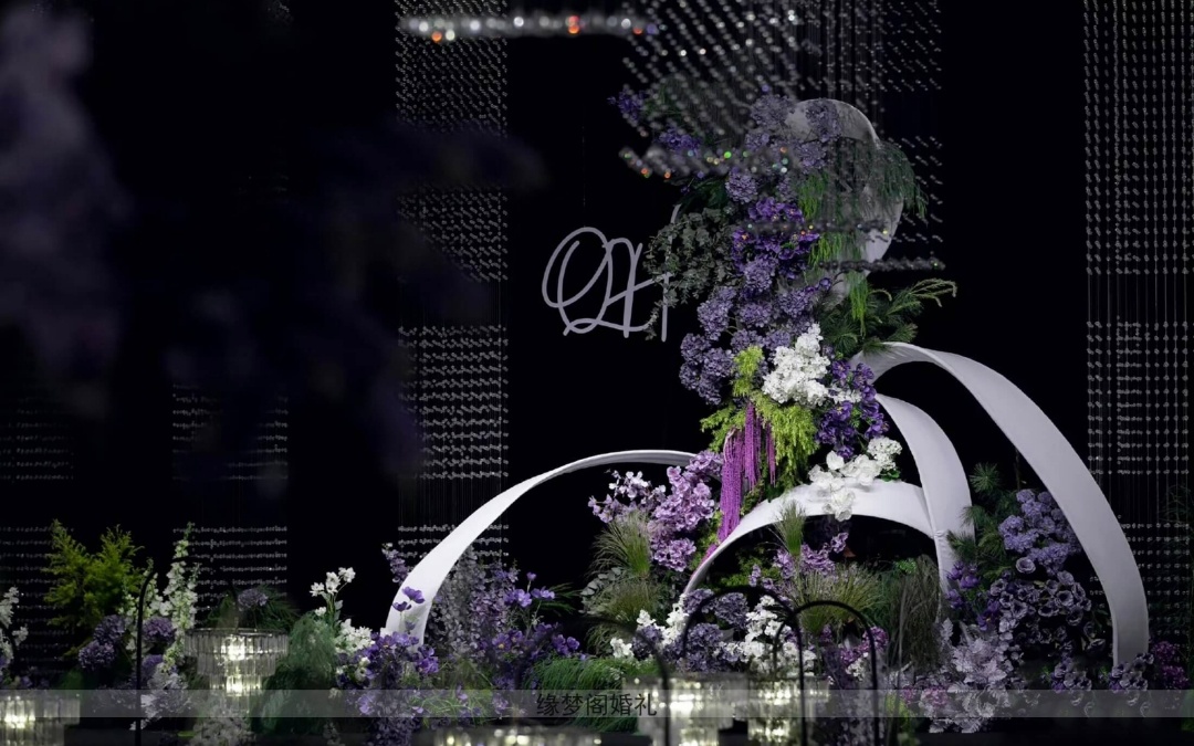 （緣夢(mèng)閣）黑紫色深隨浪漫水晶婚禮