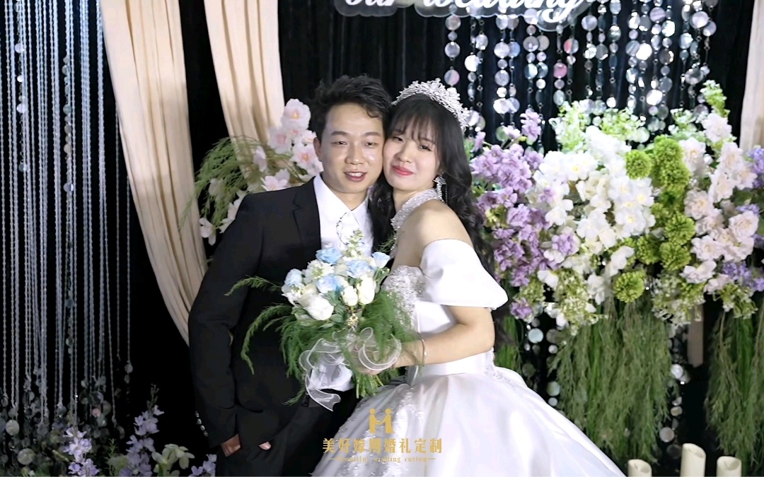 乡镇酒店里的粉紫色浪漫韩式婚礼