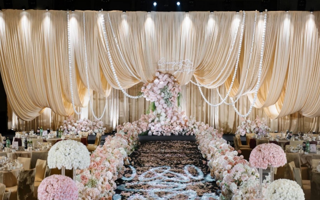 香檳色布幔韓系唯美婚禮