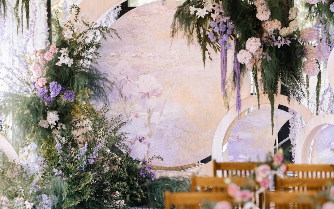 （緣夢(mèng)閣）紫色小眾油畫風(fēng)婚禮