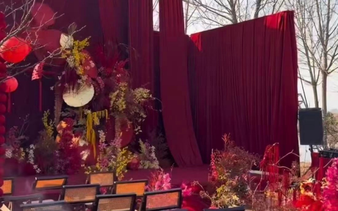 中式東方之美在農村婚禮中具象化了！