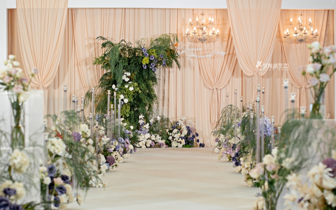 韓式香檳色野生感布幔婚禮