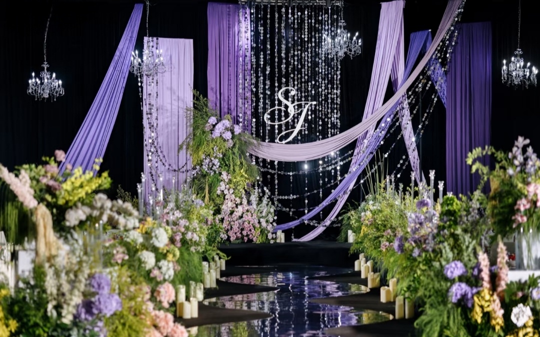 紫色自然系水晶婚礼