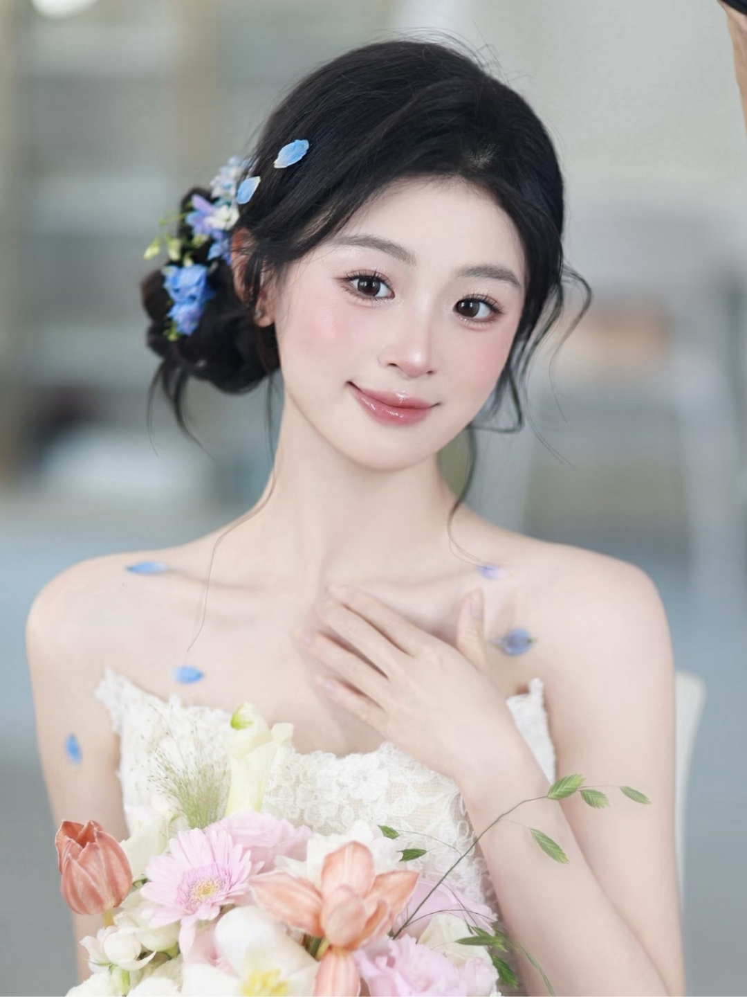 适合圆脸的鲜花造型来啦✨✨✨