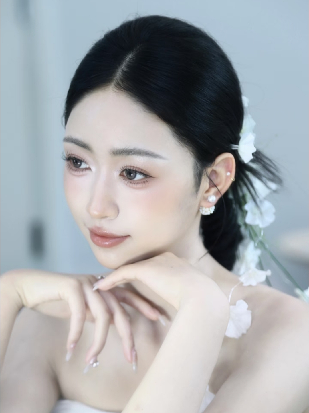 低饱和韩式亚裔新娘试妆花絮