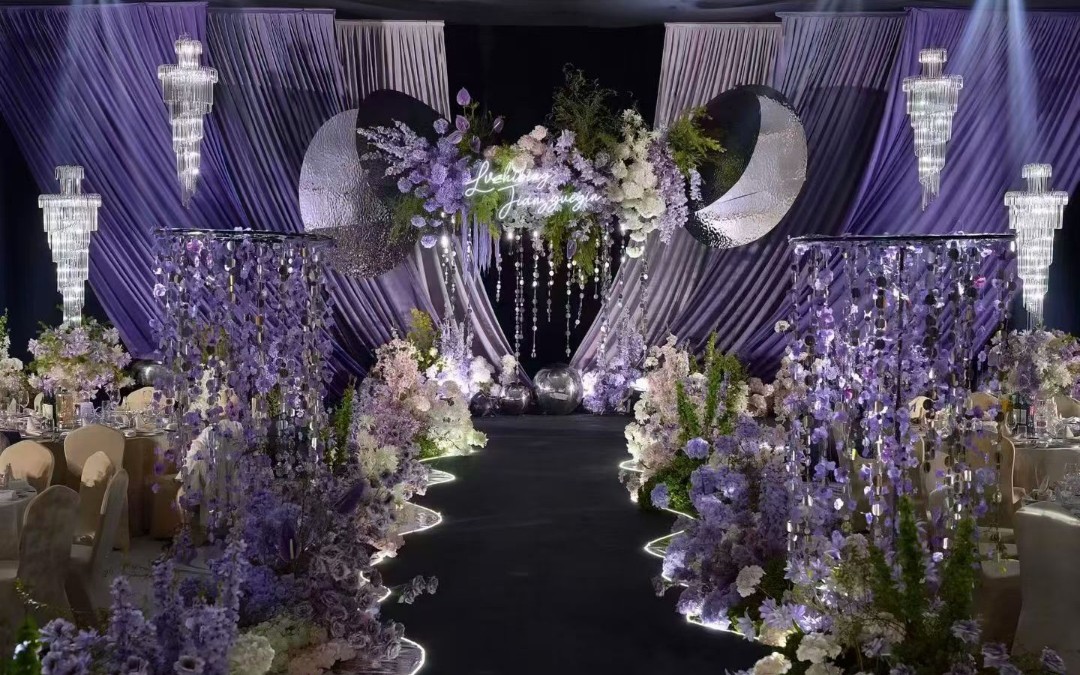 韩式黛紫主题婚礼空间