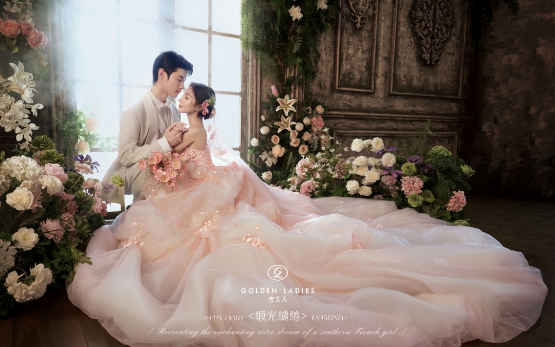 粉色花神主紗??少女感婚紗照太戳我心啦