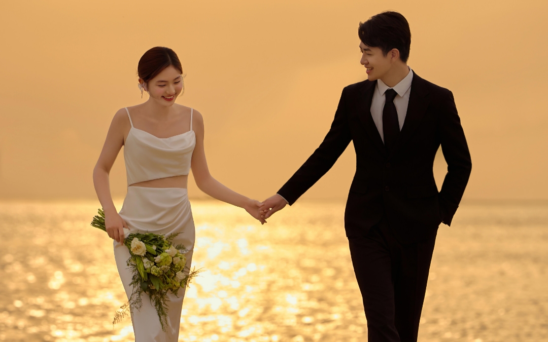 三亞夕陽海景婚紗照