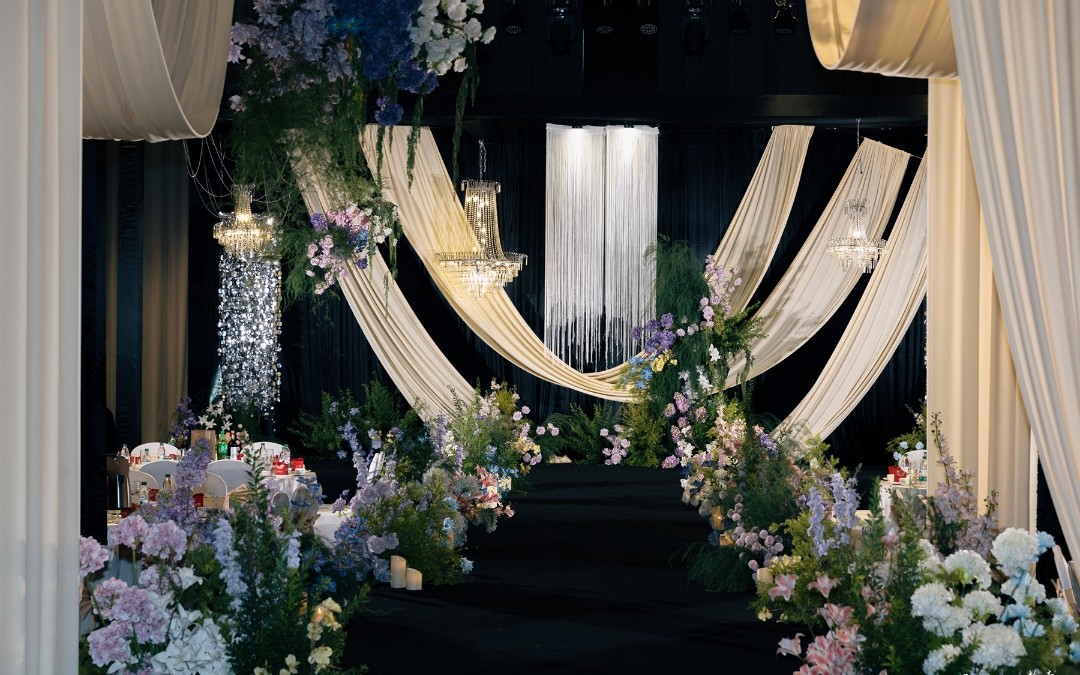 野生系香槟色布幔婚礼