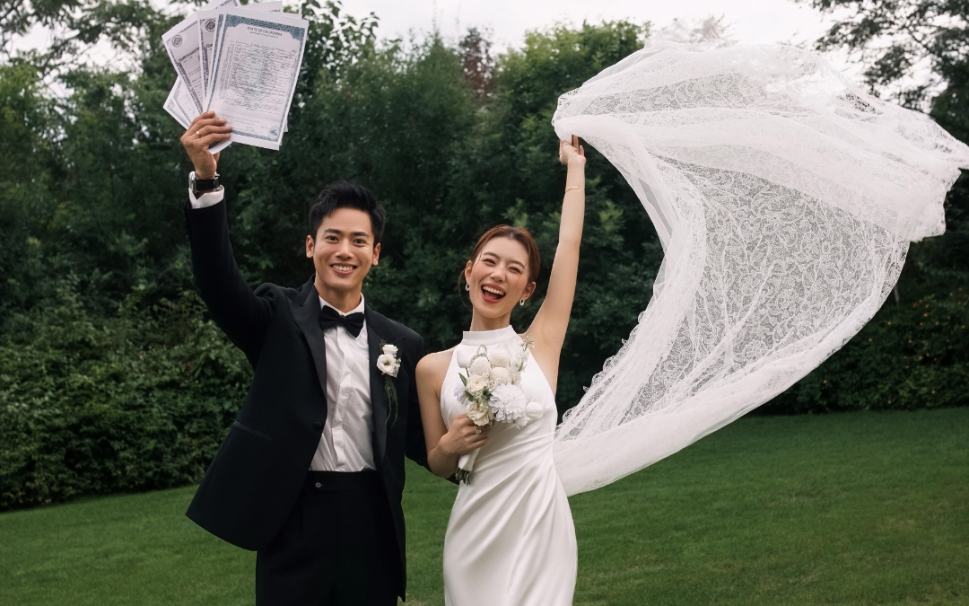 【婚纱照】在绿意盎然中许你一世情深