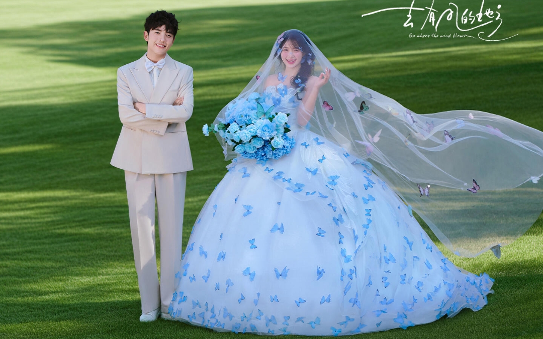 森系草坪婚紗照，從童話里走出來(lái)的蝴蝶少女??