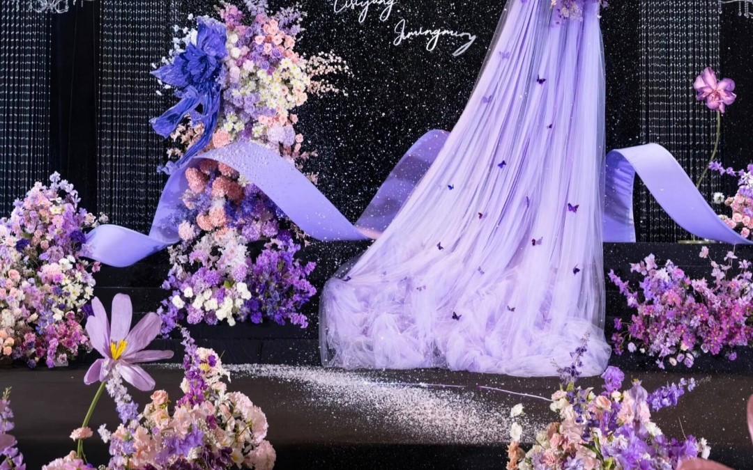 （缘梦阁）氛围感紫色雪纺纱婚礼