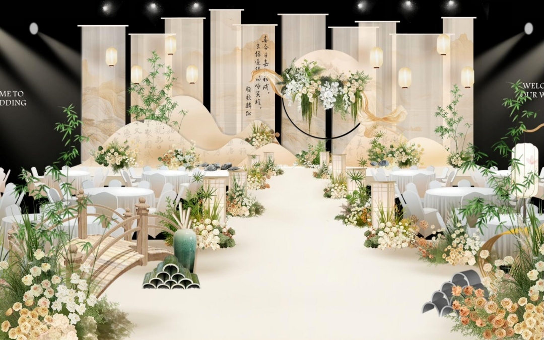 【巴黎婚禮】室內(nèi)香檳色新中式風(fēng)格