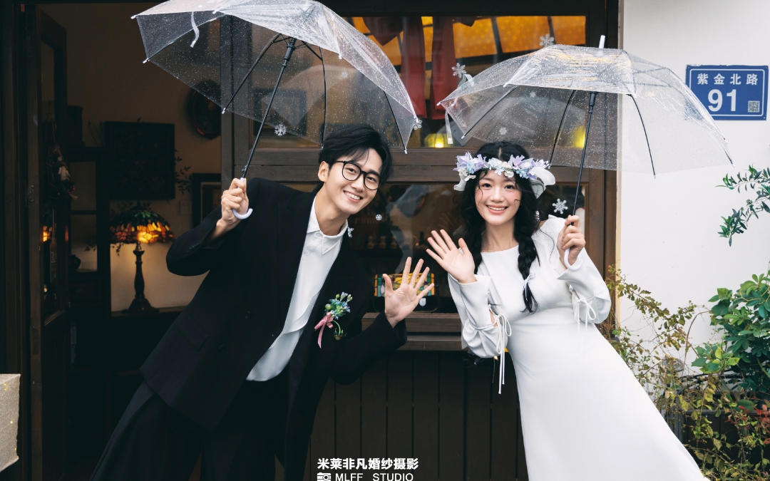 街拍小清新婚纱照