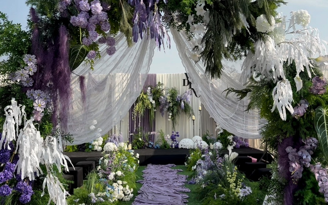 农村户外紫色系韩式婚礼