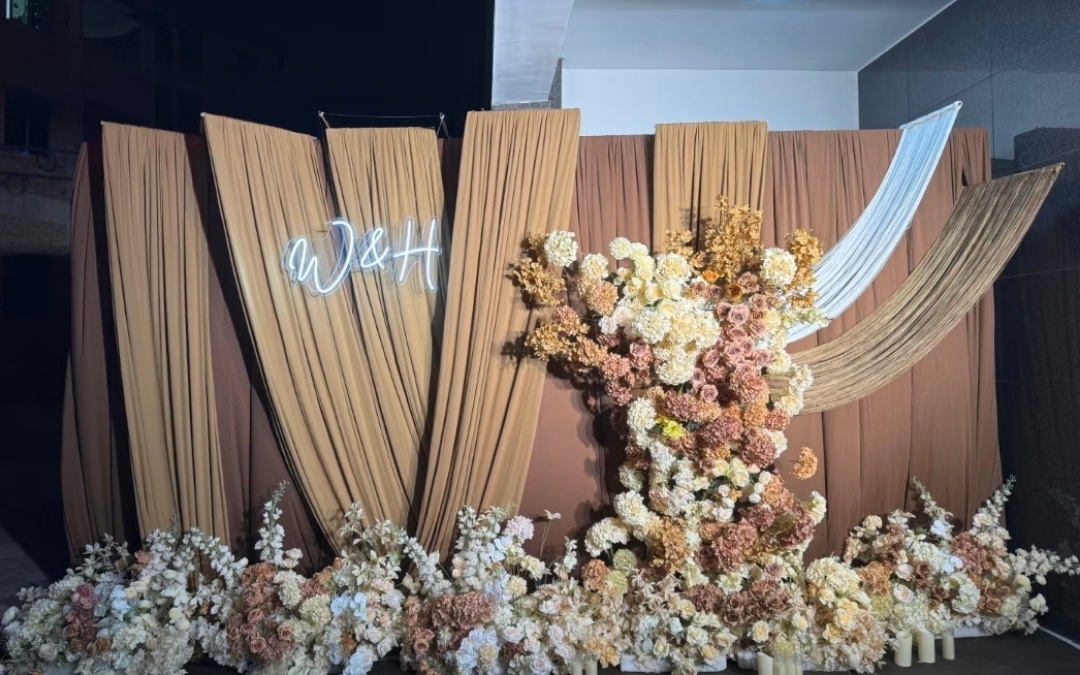 香槟咖布幔婚礼来啦