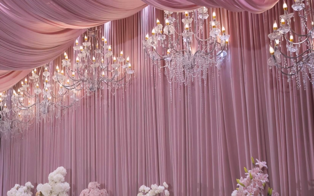 韩式粉色布幔婚礼