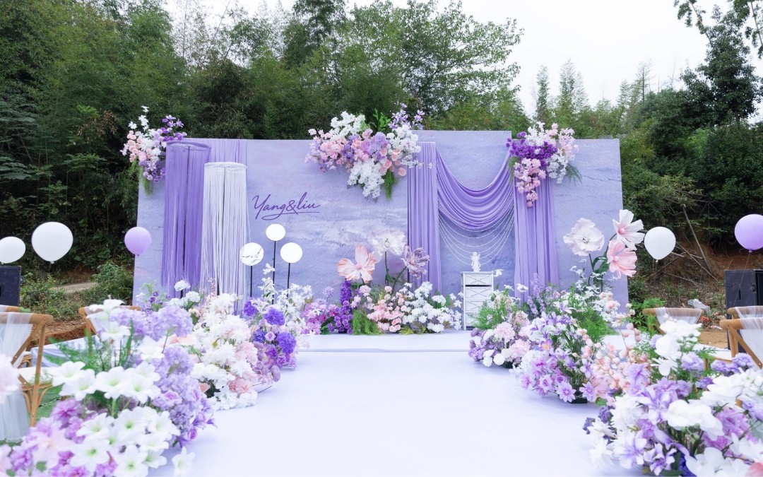 【巴黎婚禮】家門口紫色婚禮布置