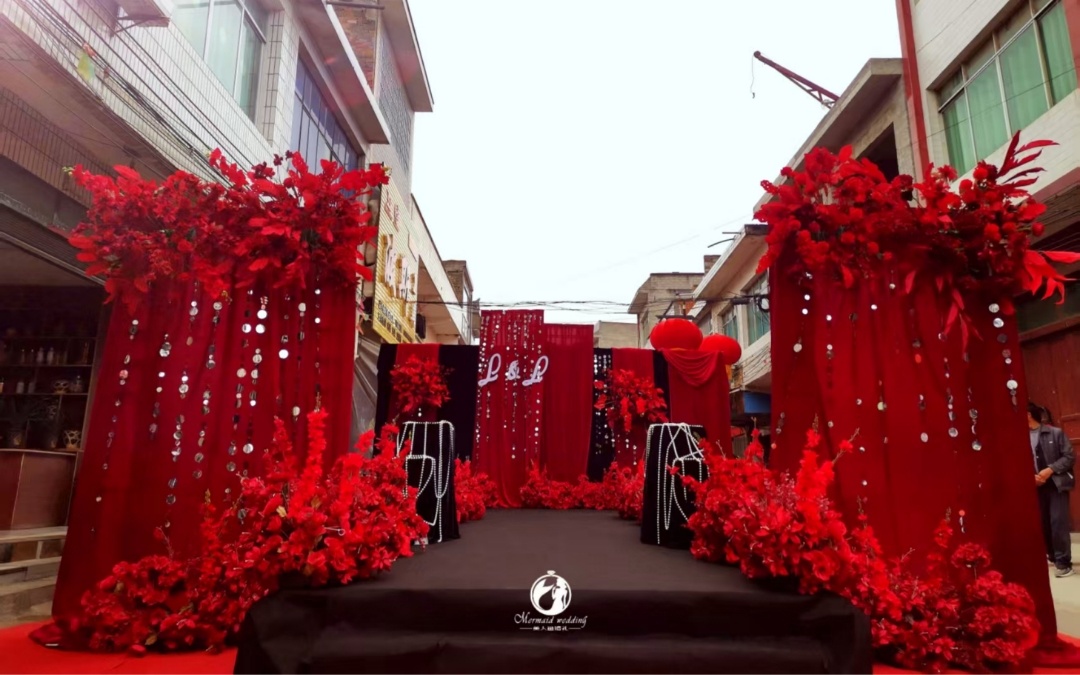 【美人鱼婚礼】金沙街道户外小预算红色婚礼