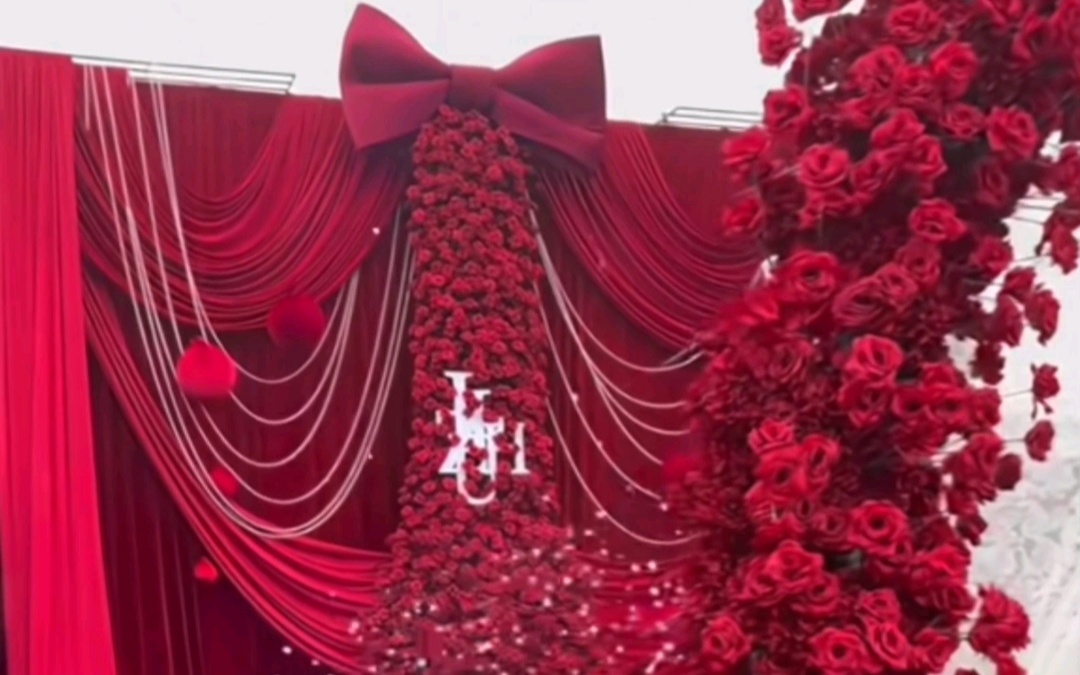 紅色系布幔花藝婚禮