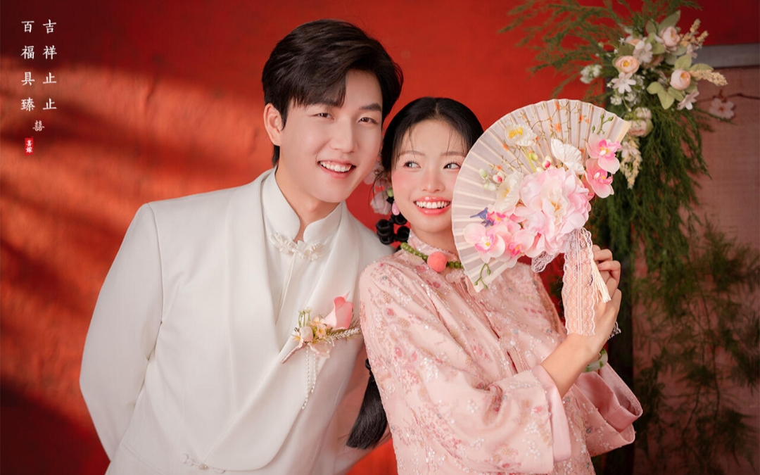 甜暈啦??粉嫩嫩的喜嫁婚紗照太戳少女心了??