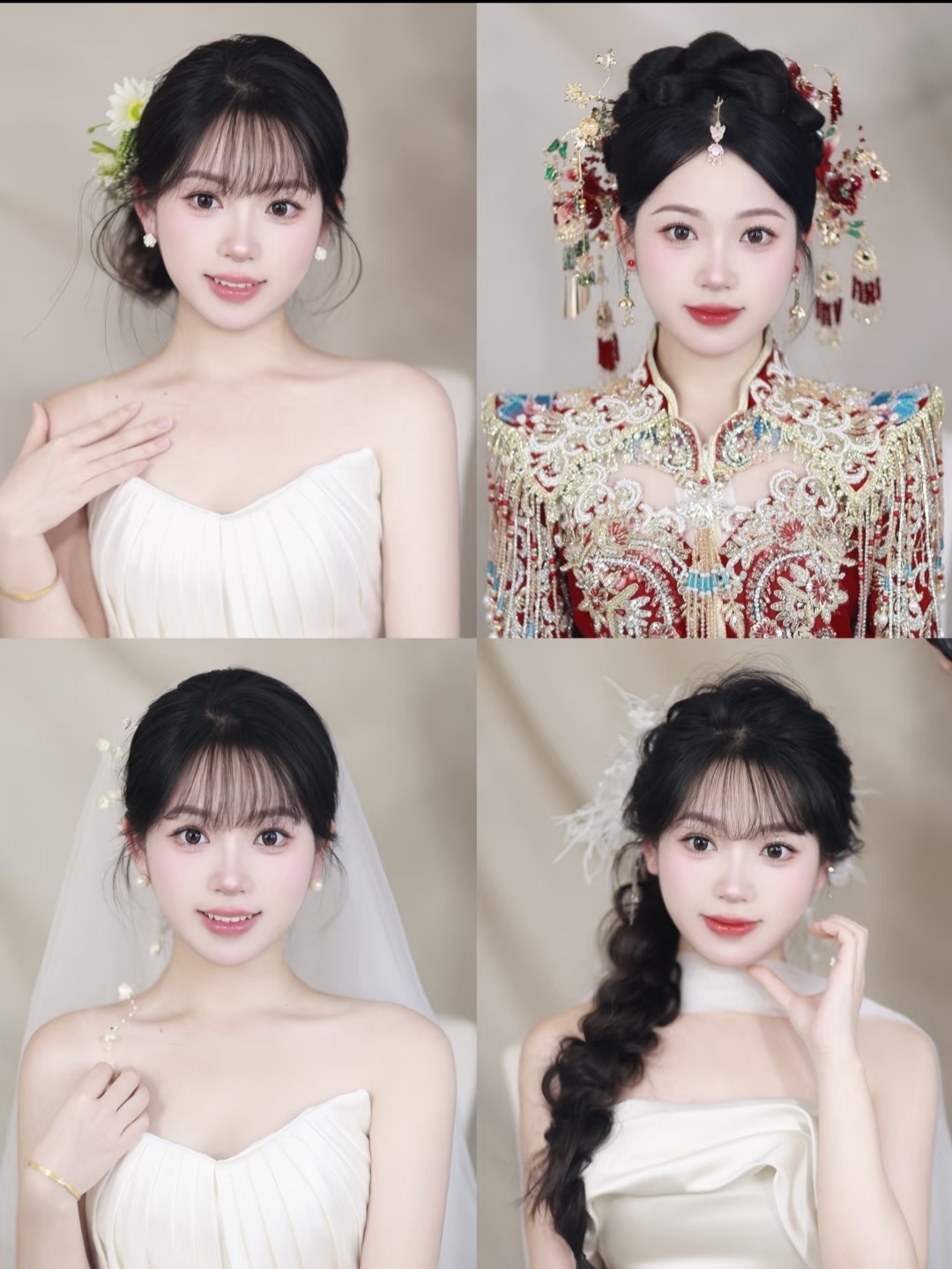 刘海新娘造型 齐刘海新娘造型 新娘试妆花絮