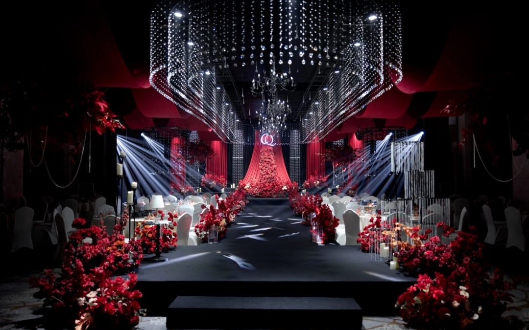 滿滿高級(jí)感紅黑水晶婚禮