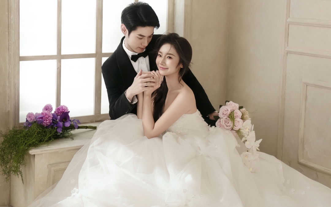 我的內景純色極簡主紗婚紗照??干凈簡約耐看
