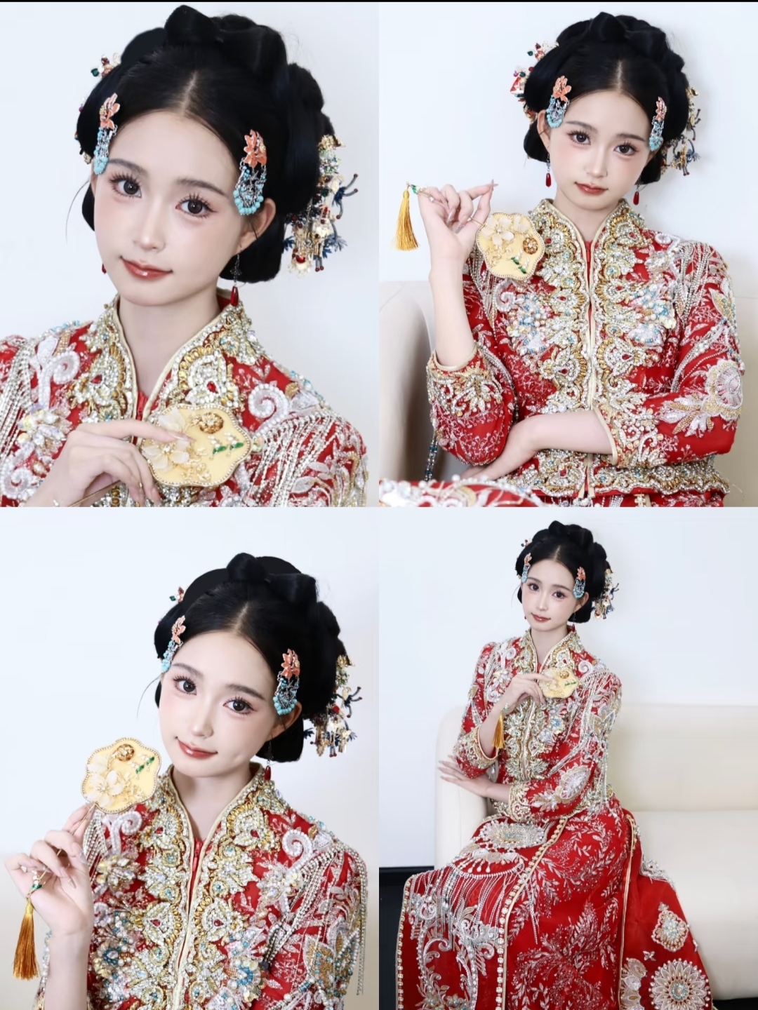 甜妹的试妆花絮中式新娘造型✨