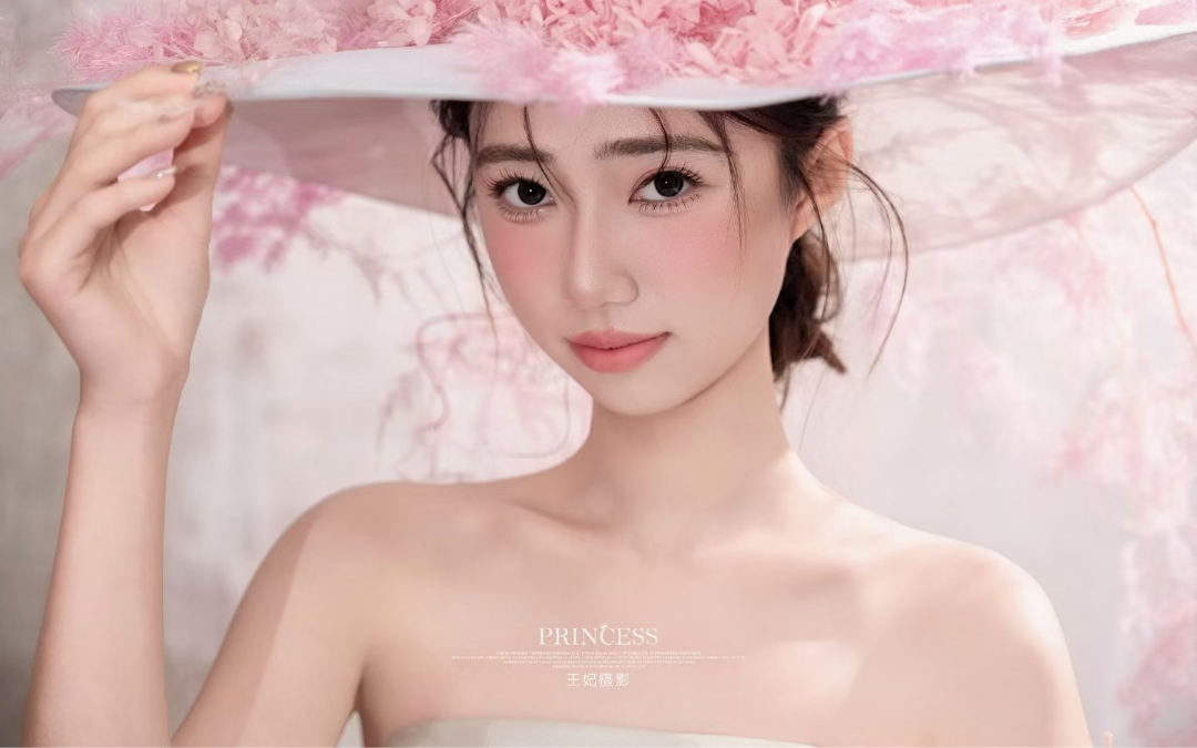 超絕粉紗油畫風(fēng)婚紗照