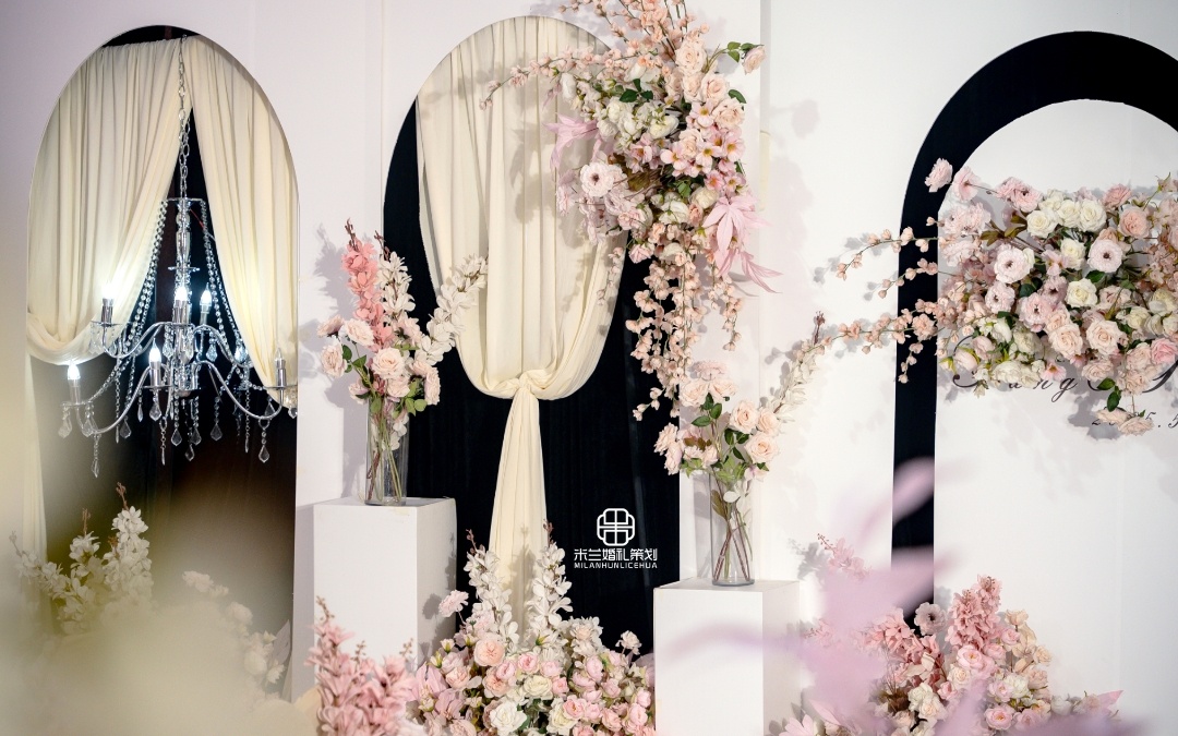 農(nóng)村搭棚香檳粉浪漫婚禮