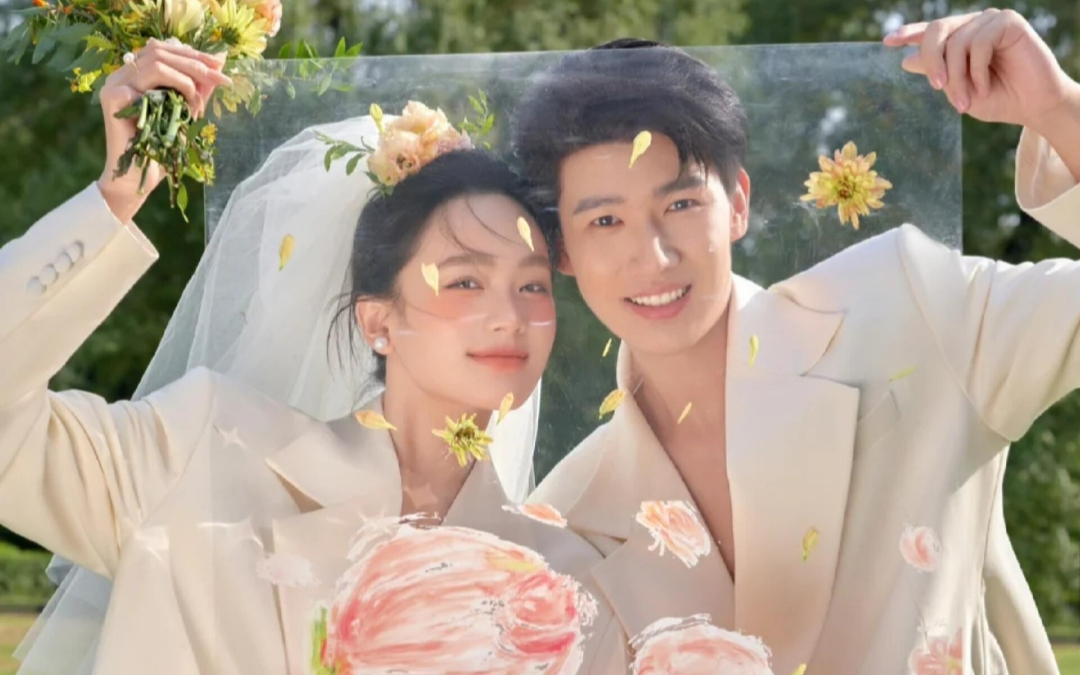西装配头纱！甜酷森系婚纱照