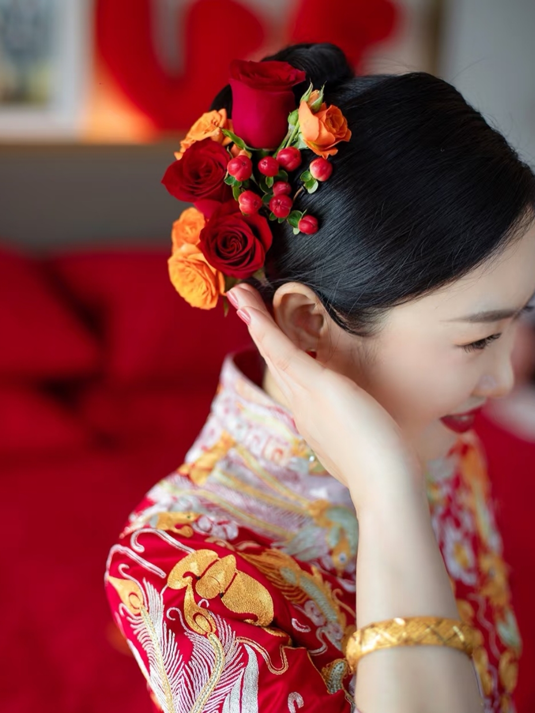 
鲜花秀禾，艳而不俗，温婉大方这也太好看了吧