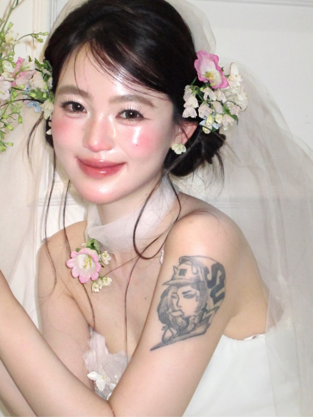 韩式水光肌与森系鲜花造型的碰撞💒