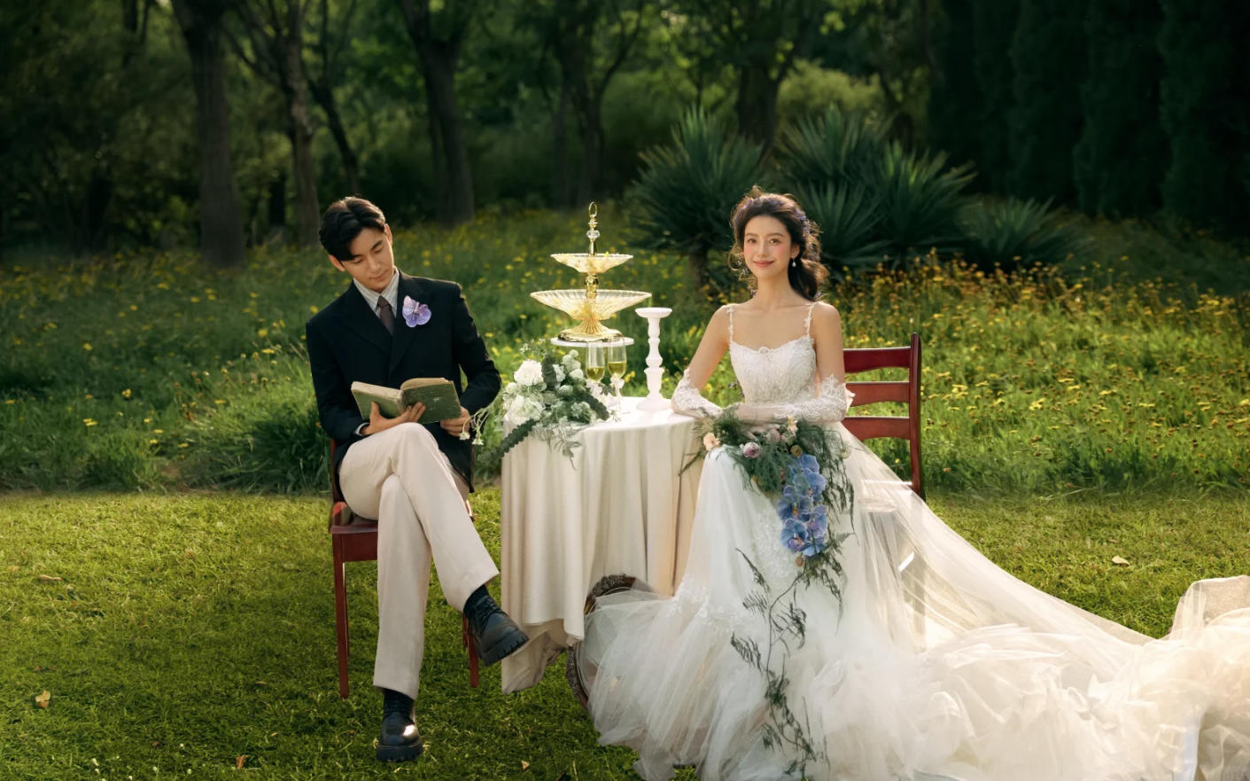 美到心坎的法式草坪婚纱照~浪漫优雅