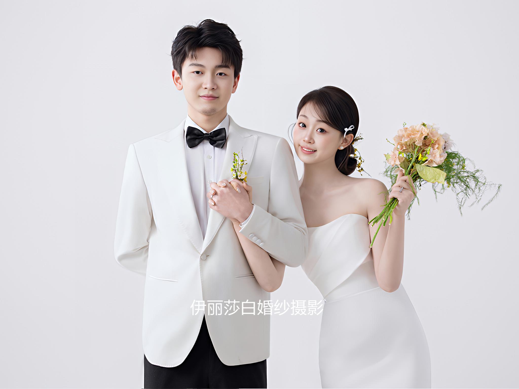 4699套餐送：跟妝+新娘4套+伴娘服+伴郎服 