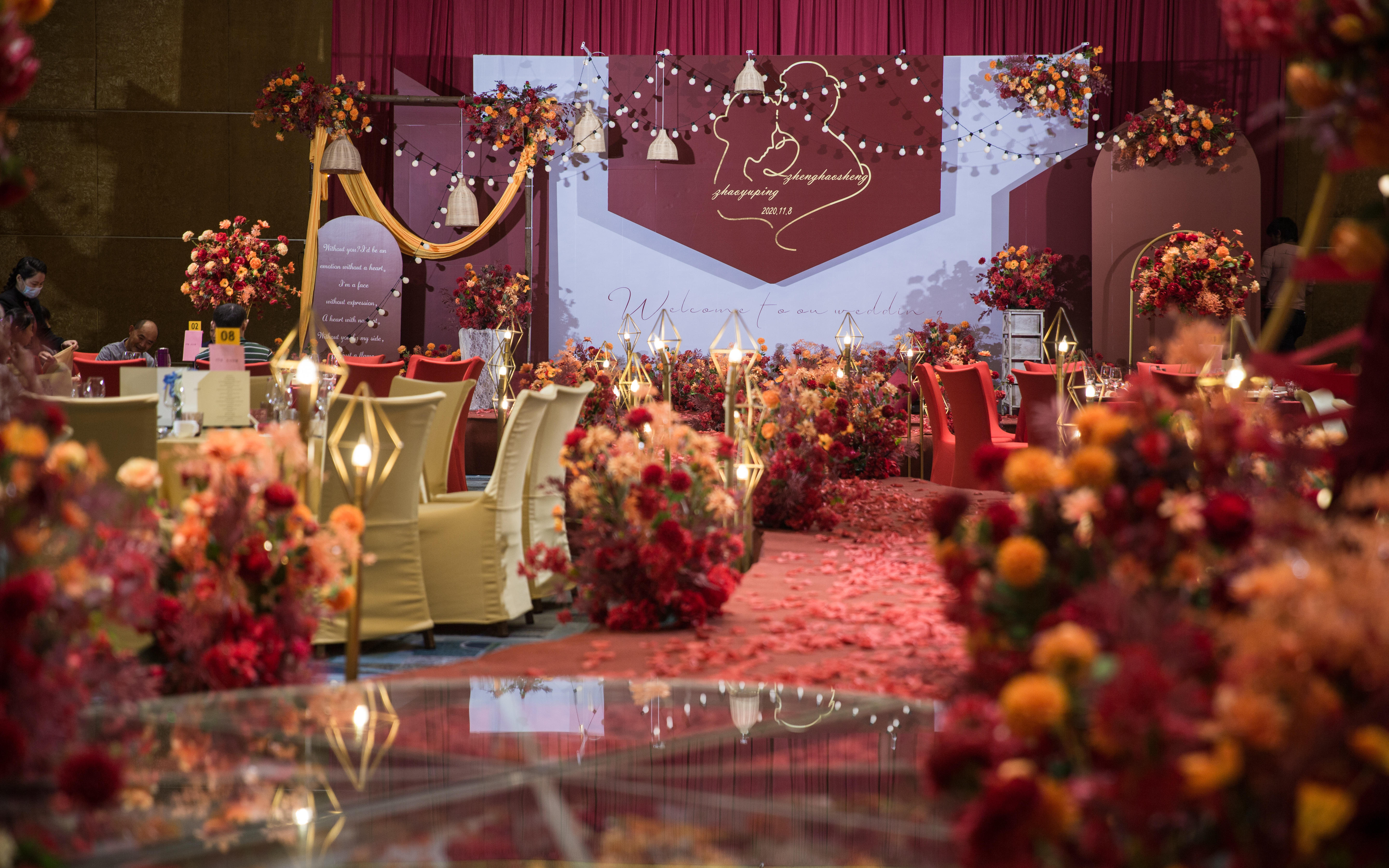 【禧禾婚礼】金茂万豪简约红色婚礼