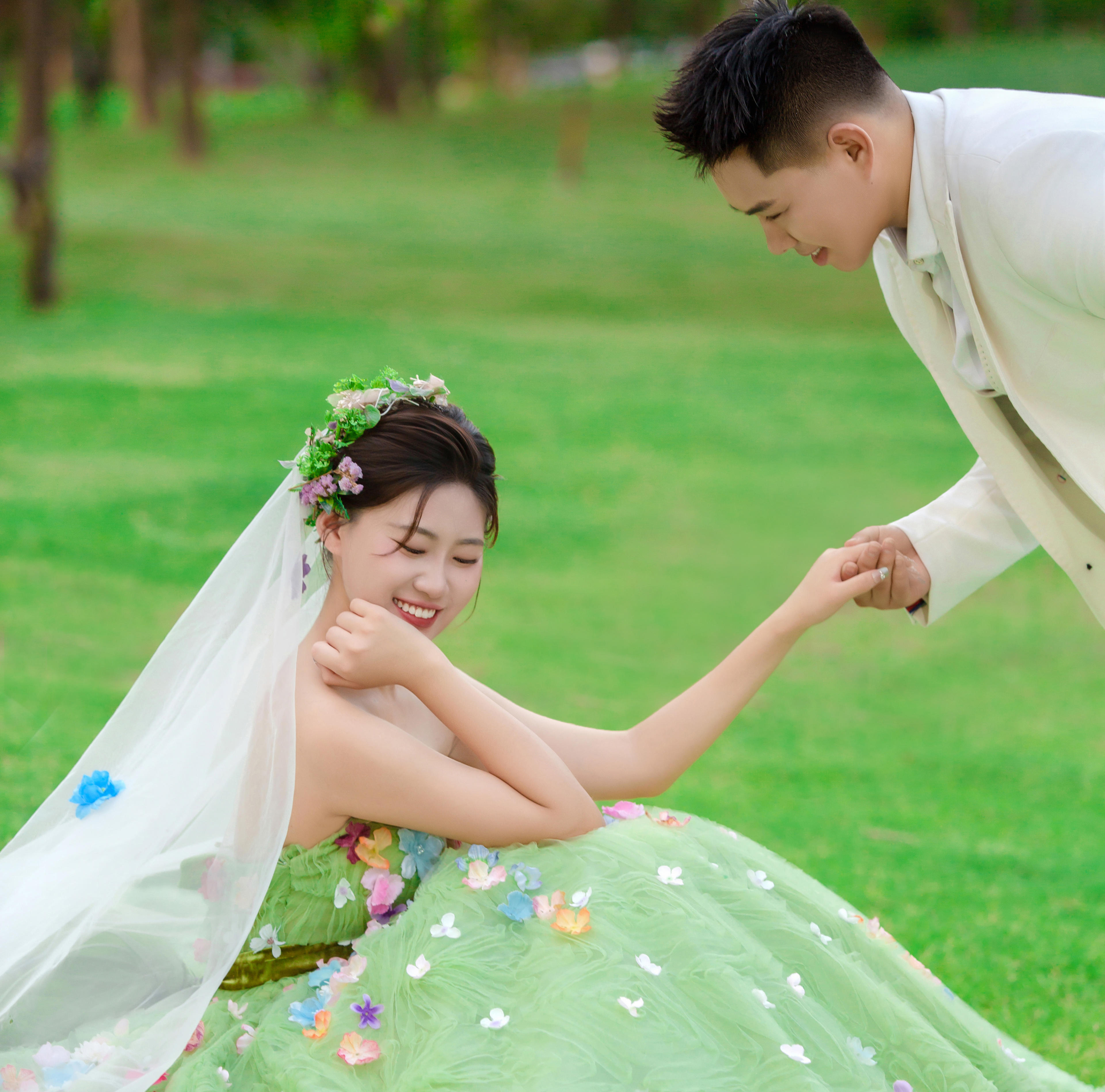 花仙子綠色彩紗