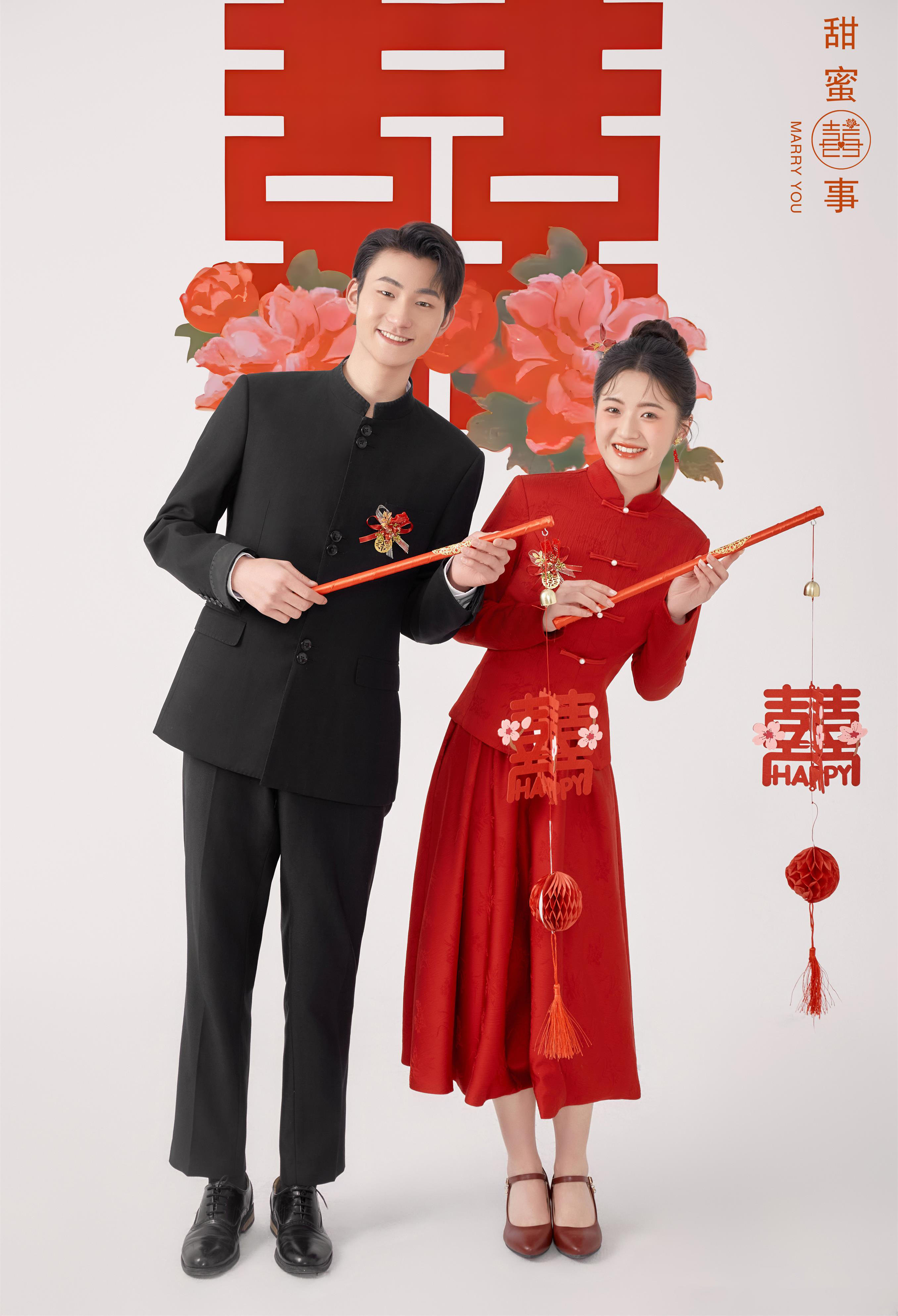 统一全家审美的新中式婚纱照，真的赞了