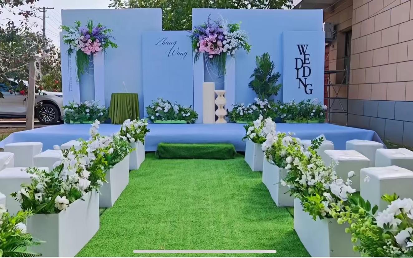 熱門款白綠清新簡約戶外婚禮