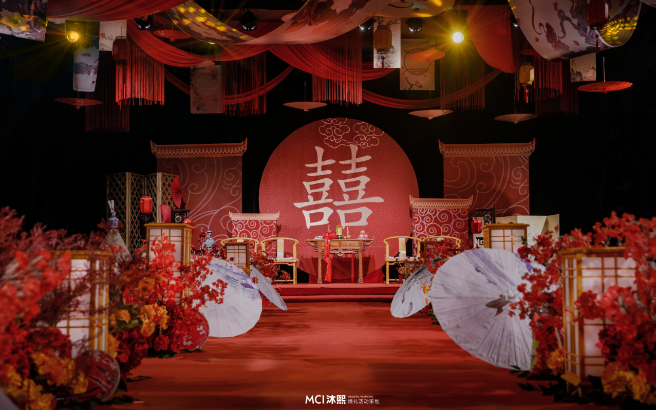 红黄系中式婚礼