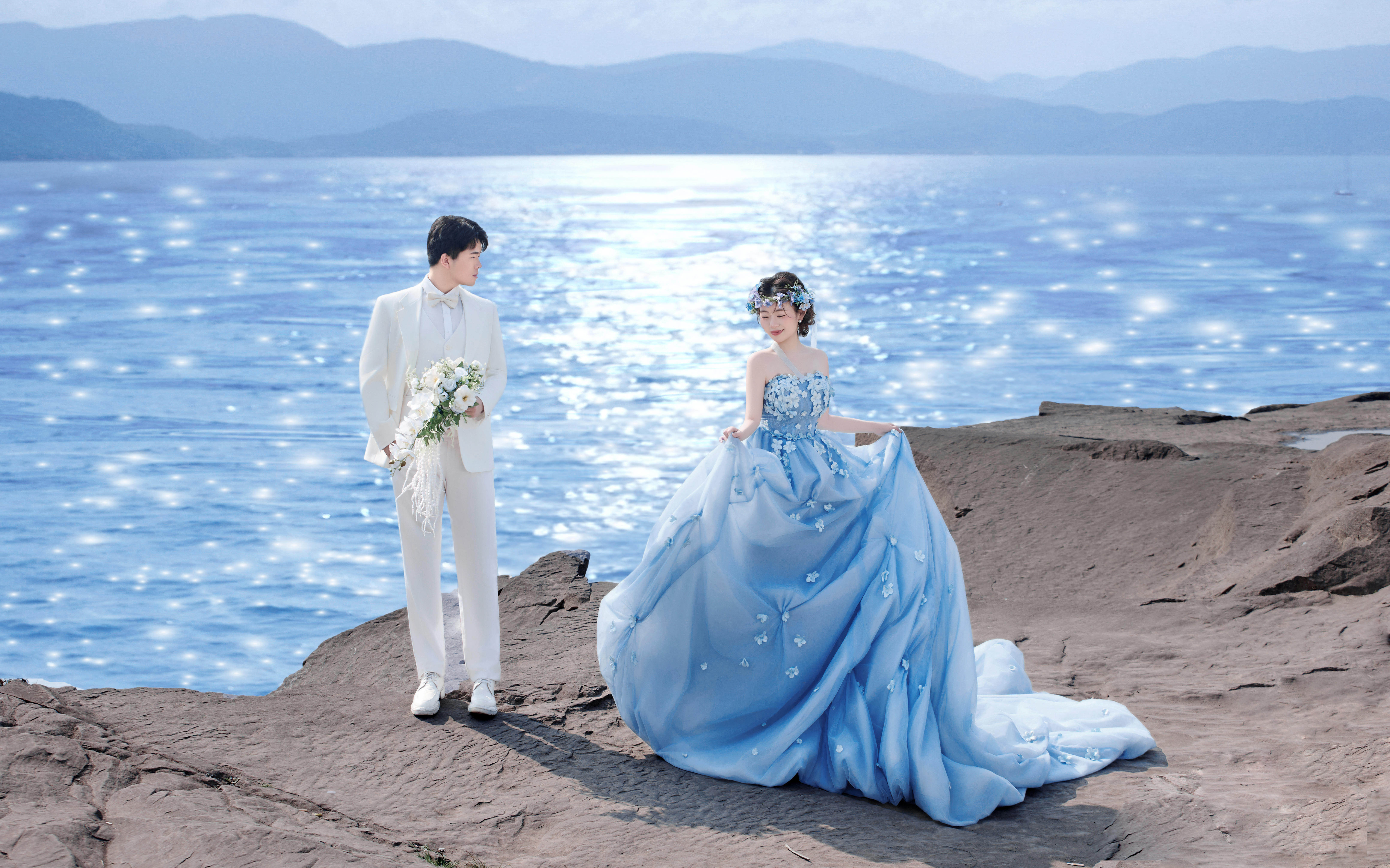 宜賓婚紗照 湖光藍(lán)紗婚紗照