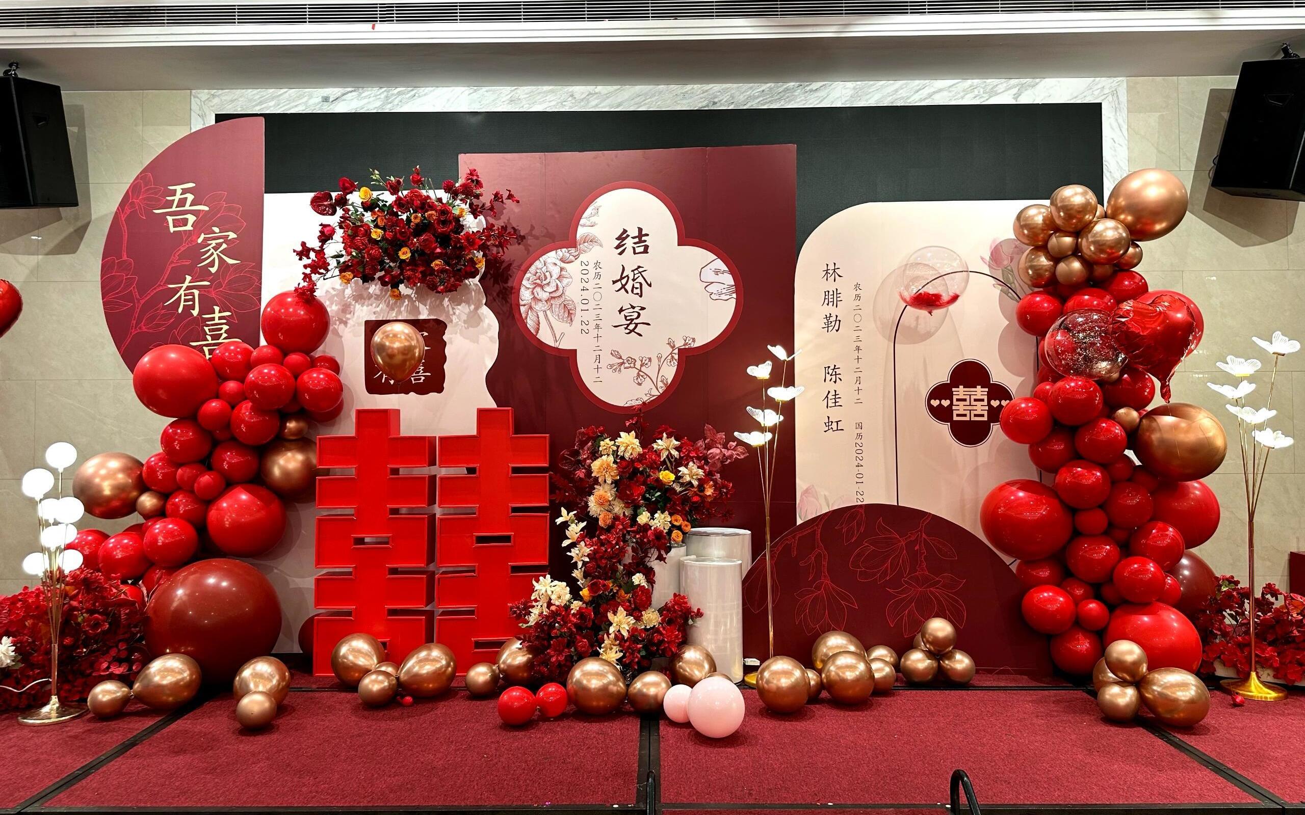 浪漫婚礼布置-红色订婚宴