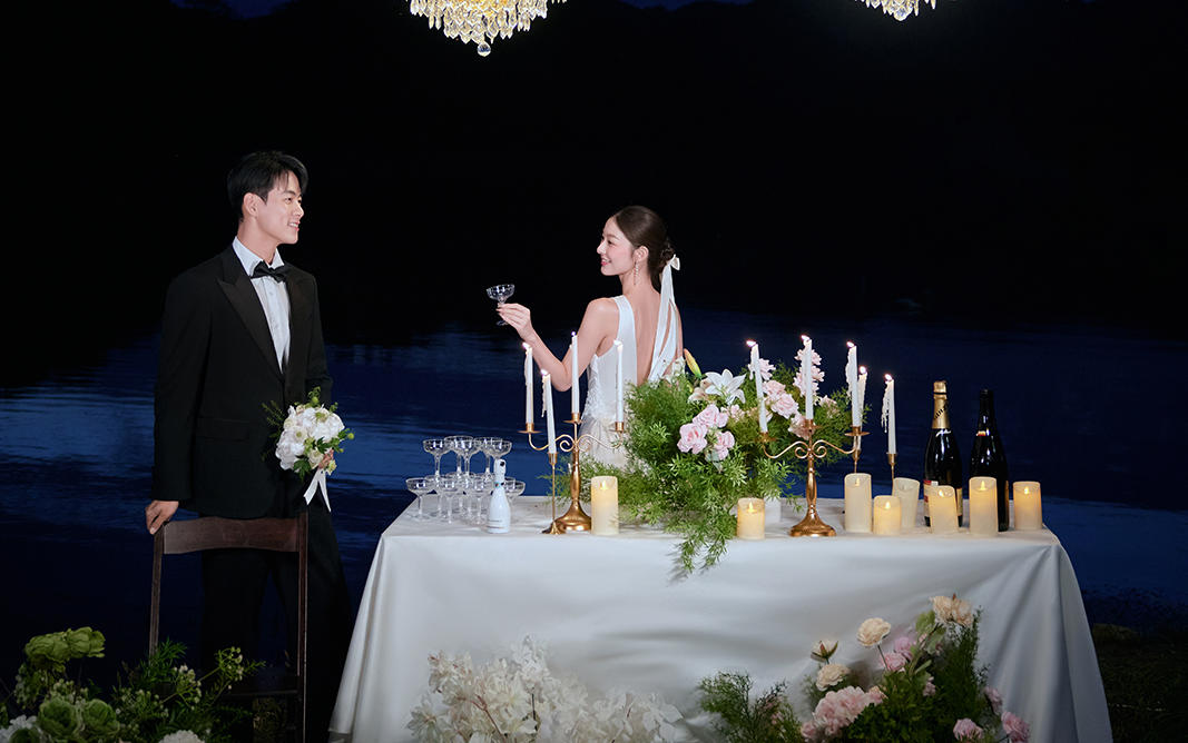 仪式感婚纱照~夜幕 下的爱是永不停息的浪潮