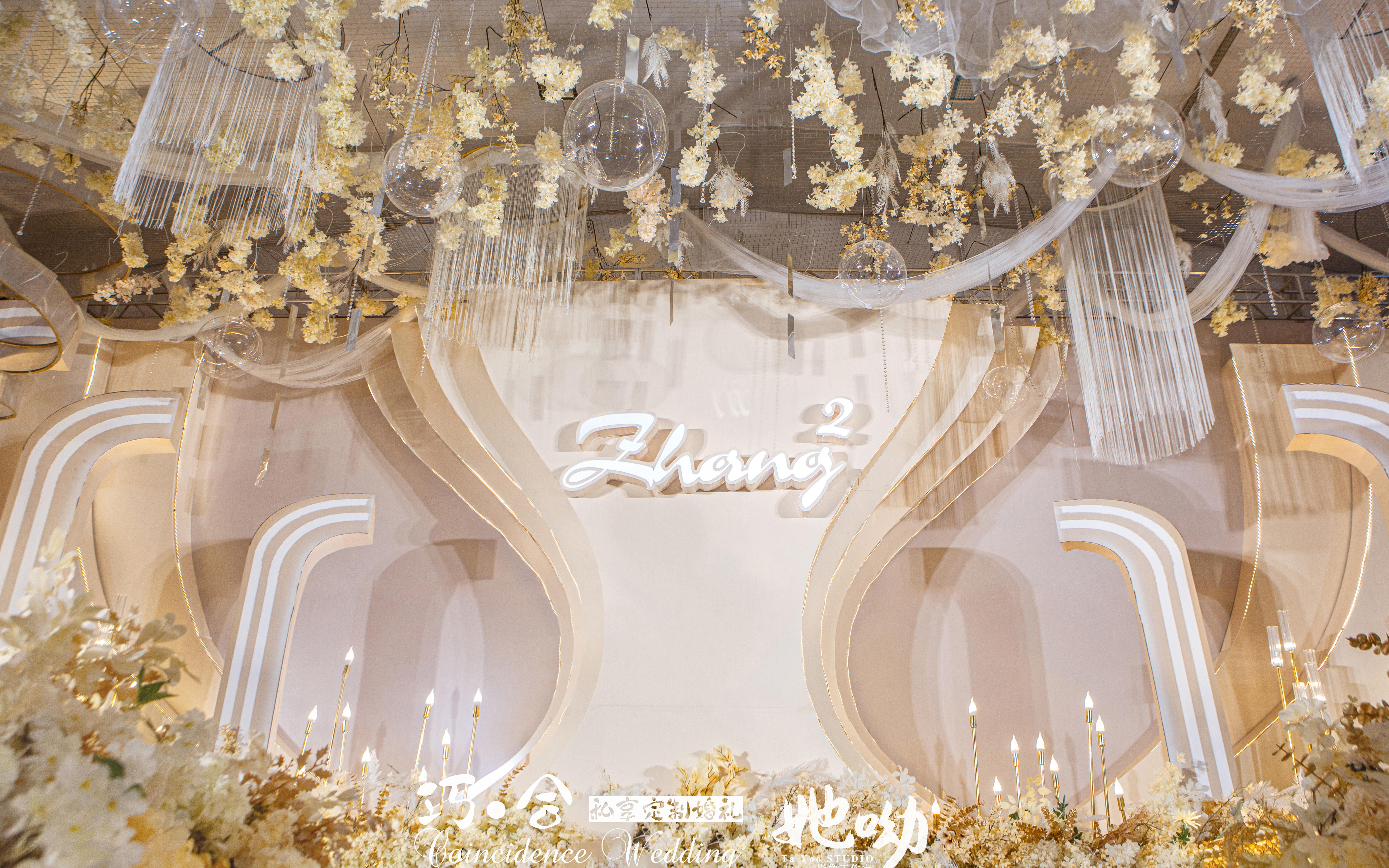 创意理念设计方案 香槟色吊顶花艺风 甄选