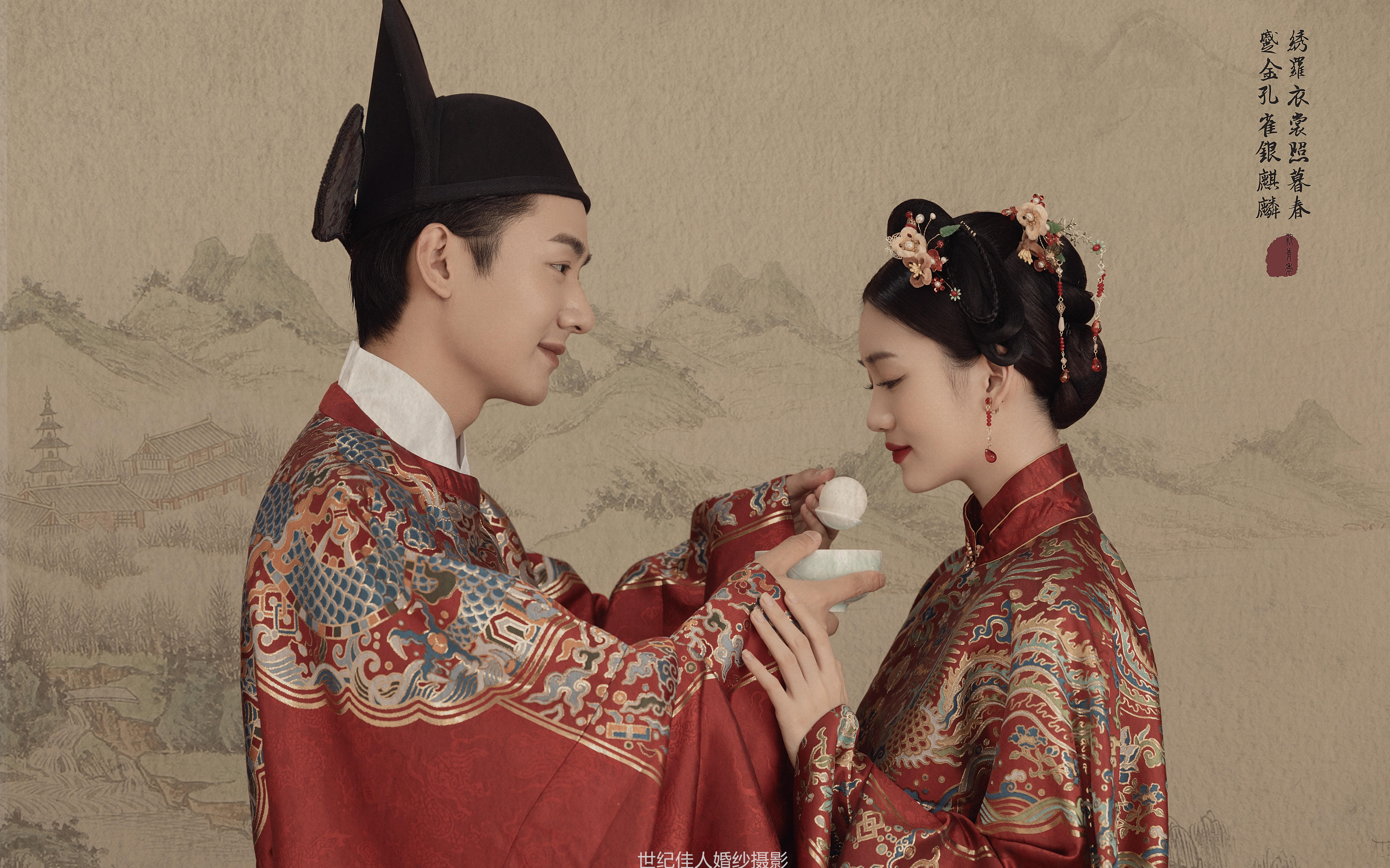 东方美学永不过时.明制汉服婚纱照太显贵辣