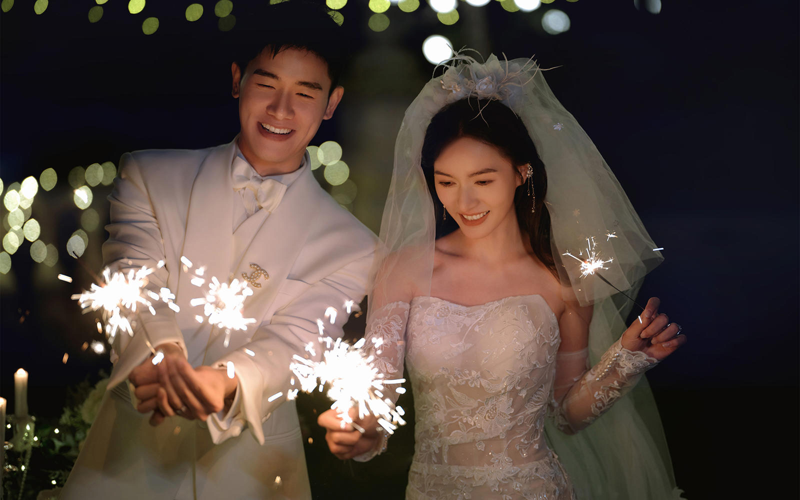 🌌夜景烟花｜浪漫婚照氛围杀疯了✨