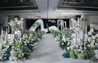 清新淡雅的白绿色/白绿色婚礼